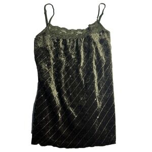 Y2K‎ Meghan Noland Green Fairycore Lace Sequin Cami Babydoll Coquette Women M